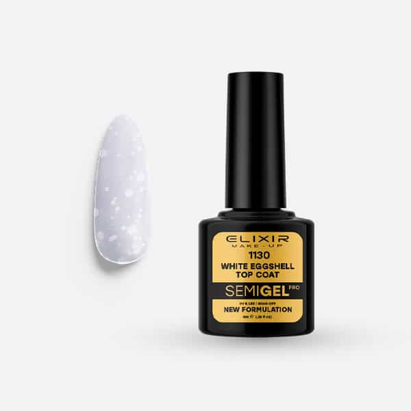 Elixir Semi Gel #1130 White Eggshell Top coat fixálásmentes, színezett fényzselé 8 ml